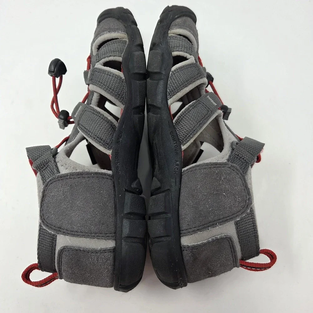 KEEN 1014126 Big Kids' Seacamp II CNX-C Red Gray Shoe Sandal Size 2
